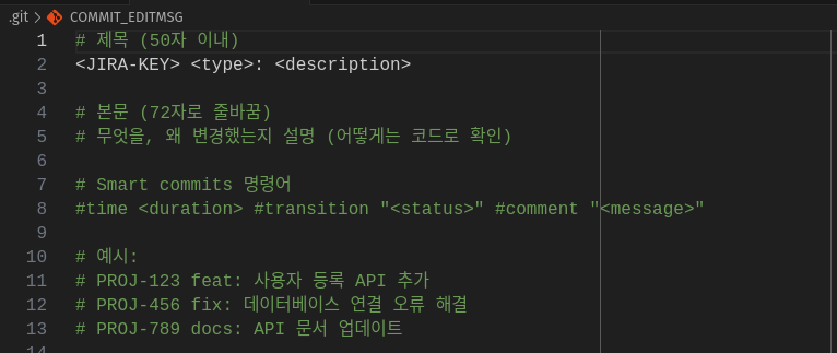 commit template